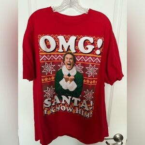 Elf OMG! Santa I Know Him! Christmas T-shirt Men’s Size 2XL